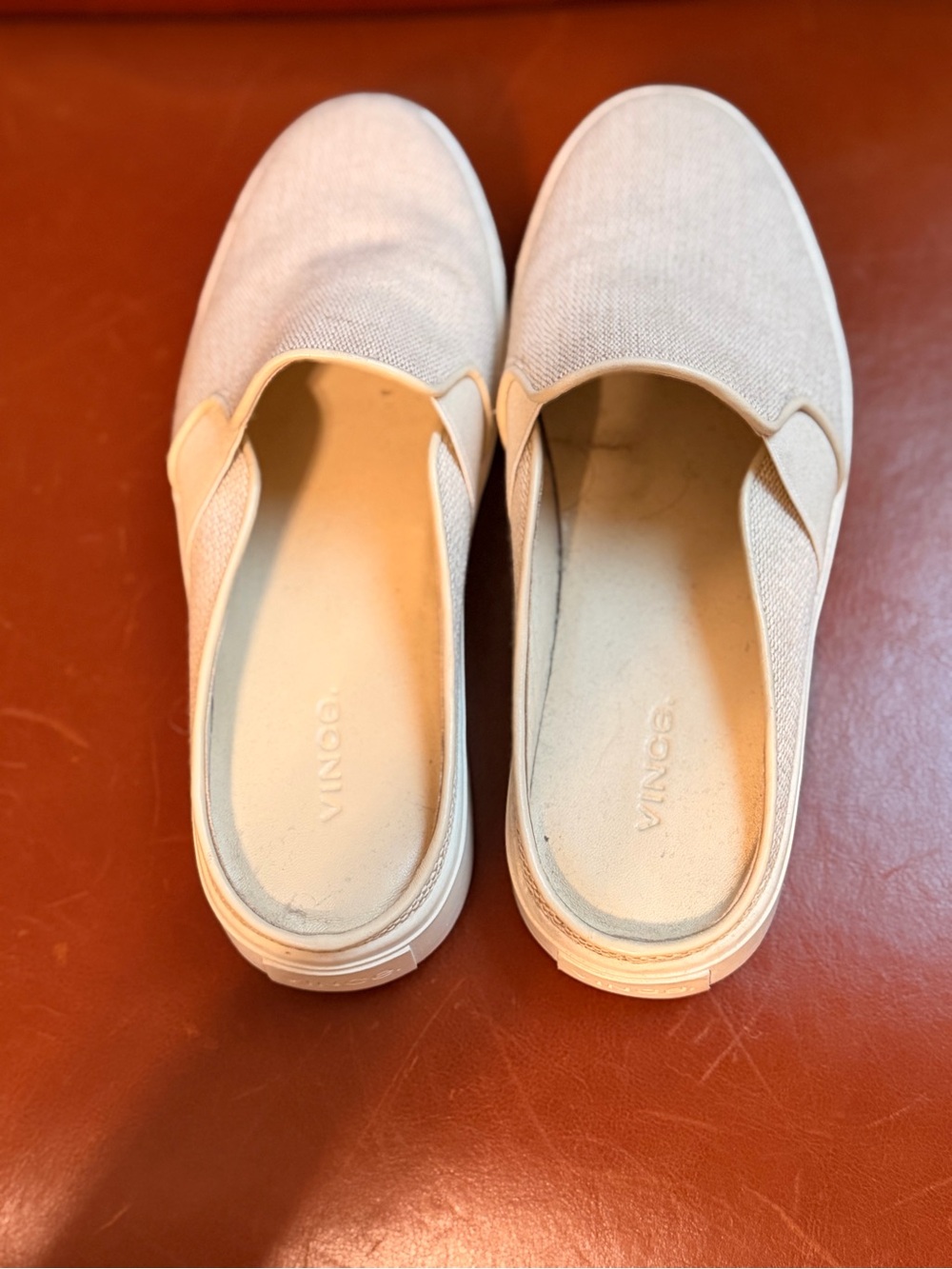 Vince Cream Slip-On Mules
